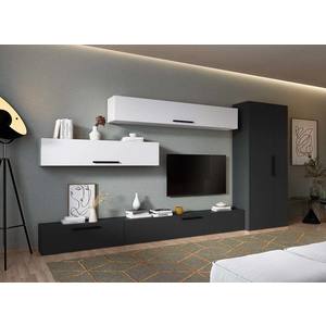 Living Pati 205 - Mobila Sufragerie Gri Antracit + Alb imagine