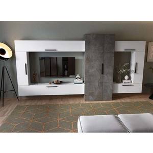 Living Pati 213 - Mobila Sufragerie Gri Beton + Alb imagine