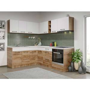 Set Mobila Bucatarie Colt Gastro 180*220 Alb/Stejar - C26 imagine