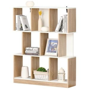 HOMCOM Bibliotecă din Lemn cu 3 Rafturi, Dimensiuni 100x30x124cm, Design Elegant pentru Organizare și Depozitare | AOSOM România imagine