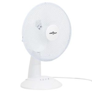 vidaXL Ventilator de masă cu 3 viteze, alb, 30 cm, 40 W imagine