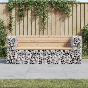 vidaXL Bancă de grădină, design gabion, 184x71x65, 5 cm, lemn masiv pin imagine