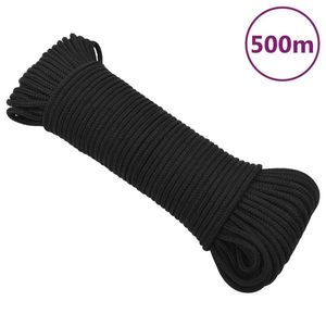 vidaXL Frânghie de barcă, negru complet, 4 mm, 500 m, polipropilenă imagine