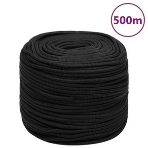 vidaXL Frânghie de barcă, negru complet, 10 mm, 500 m, polipropilenă imagine