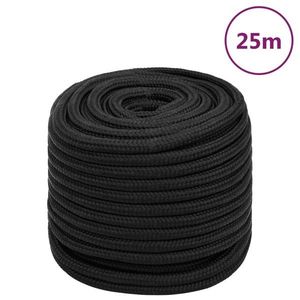 vidaXL Frânghie de barcă, negru complet, 18 mm, 25 m, polipropilenă imagine