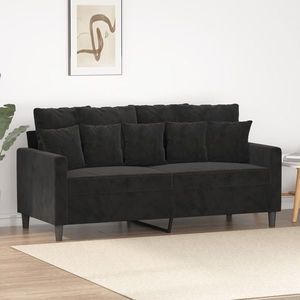 vidaXL Canapea cu 2 locuri, negru, 140 cm, catifea imagine