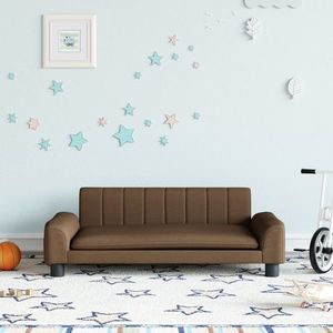 vidaXL Canapea pentru copii, maro, 90x53x30 cm, material textil imagine