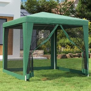 vidaXL Cort de petrecere cu 4 pereți din plasă, verde, 2, 5x2, 5 m, HDPE imagine