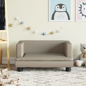 vidaXL Canapea pentru copii, cappuccino, 60x40x30 cm, piele ecologică imagine