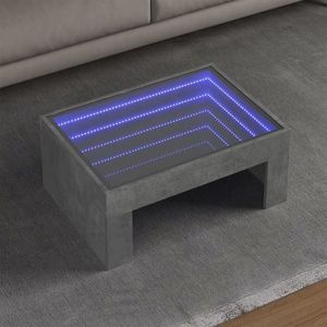 vidaXL Măsuță de cafea cu LED infinity, gri beton, 70x50x30 cm imagine