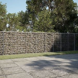 vidaXL Coș gabion cu capac, 1000x50x100 cm, fier galvanizat imagine