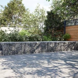 vidaXL Coș gabion cu capac, 1000x100x50 cm, fier galvanizat imagine