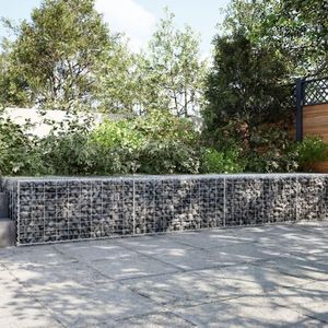 vidaXL Coș gabion cu capac, 300x100x50 cm, fier galvanizat imagine