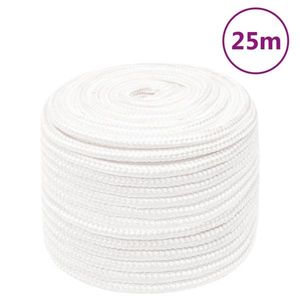 vidaXL Frânghie de barcă, alb complet, 12 mm, 25 m, polipropilenă imagine