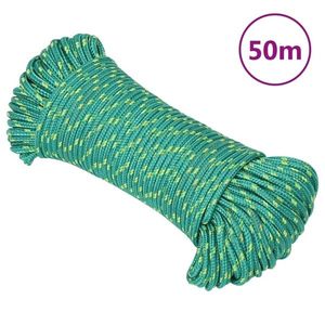 vidaXL Frânghie de barcă, verde, 5 mm, 50 m, polipropilenă imagine