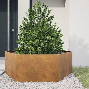 vidaXL Jardinieră de grădină 138x120x45 cm oțel corten hexagonal imagine