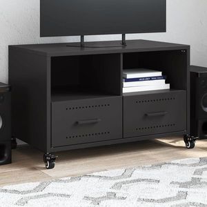 vidaXL Dulap TV, negru, 68x39x43, 5 cm, oțel laminat la rece imagine