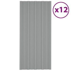 vidaXL Panouri pentru acoperiș 12 buc. gri 100x45 cm oțel galvanizat imagine