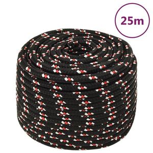 vidaXL Frânghie de barcă, negru, 12 mm, 25 m, polipropilenă imagine