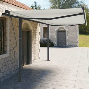 vidaXL Set stâlp pentru copertină, antracit, 450x245 cm, fier imagine