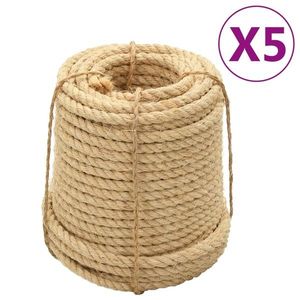 vidaXL Frânghii de sisal, 5 buc., 20 mm, 100 m imagine