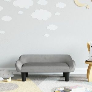 vidaXL Canapea pentru copii, gri deschis, 70x40x24 cm, catifea imagine