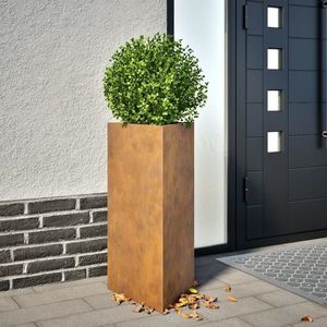 vidaXL Jardiniere grădină, 2 buc. 40x34, 5x70 cm oțel corten triunghi imagine