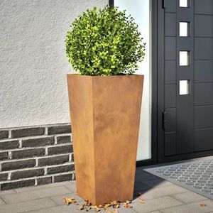 vidaXL Jardiniere grădină, 2 buc., 35x35x75 cm, oțel corten imagine