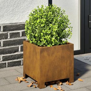 vidaXL Jardiniere grădină, 2 buc., 30x30x30 cm, oțel corten imagine