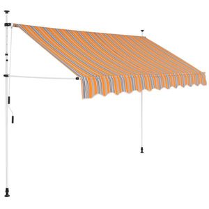 vidaXL Copertină retractabilă manual, dungi galben și albastru, 300 cm imagine