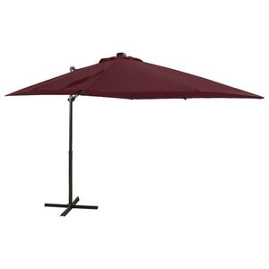 vidaXL Umbrelă în consolă cu stâlp și LED-uri, roșu bordo, 250 cm imagine