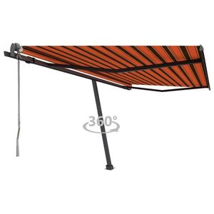 vidaXL Copertină autonomă retractabilă automat oranj&maro 450x300 cm imagine