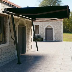 vidaXL Copertină retractabilă automat, cu stâlpi, antracit, 4, 5x3 m imagine