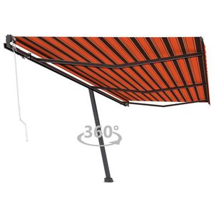 vidaXL Copertină retractabilă automat portocaliu & maro 600x300 cm imagine