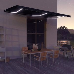 vidaXL Copertină retractabilă cu senzor vânt & LED antracit 500x300 cm imagine