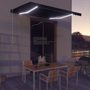 vidaXL Copertină retractabilă cu senzor vânt & LED antracit 400x300 cm imagine