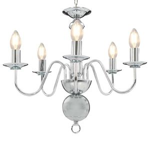 vidaXL Candelabru, argintiu, 5 becuri E14 imagine