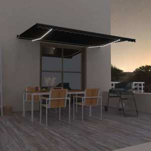 vidaXL Copertină retractabilă manual cu LED, antracit, 500x350 cm imagine