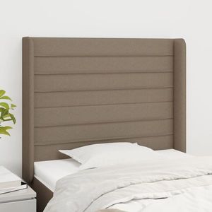 vidaXL Tăblie de pat cu aripioare gri taupe 83x16x118/128 cm textil imagine