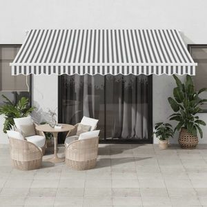 vidaXL Copertină retractabilă automat cu LED, antracit/alb, 400x350 cm imagine