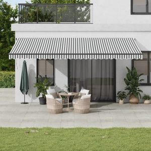 vidaXL Copertină retractabilă manual cu LED-uri antracit/alb 600x350cm imagine