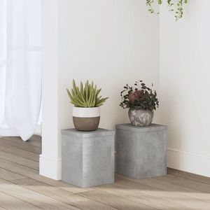 vidaXL Suport de plante, 2 buc., gri beton, 15x15x20 cm lemn prelucrat imagine