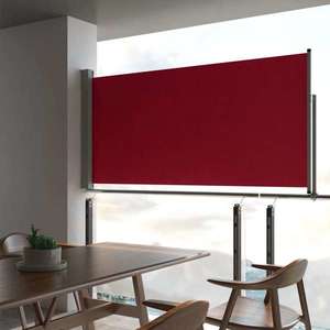 vidaXL Copertină laterală retractabilă de terasă, roșu, 100 x 300 cm imagine