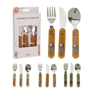 Set Saffari cu 3 tacamuri pentru copii portocaliu 13.5 cm imagine