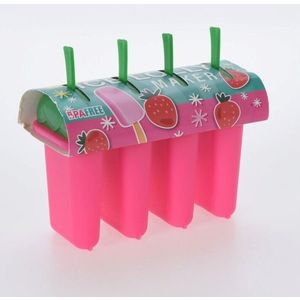 Forma pentru inghetata 4 bucati, Ice Lolly, 16x7.8x14 cm, polipropilena, roz/verde imagine