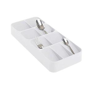 Organizator pentru tacamuri cu 9 compartimente, alb, 38.5x16.5x5.2 cm imagine