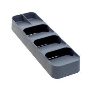 Organizator compact pentru tacamuri cu 5 compartimente, gri deschis, 39×11.2×5.2 cm imagine