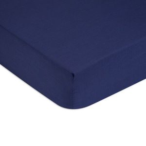 Cearceaf de pat cu elastic Tommy Hilfiger Unis Percale 160x200cm Albastru Navy imagine