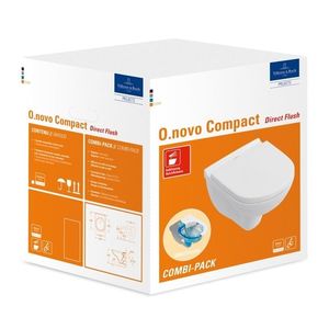 Set vas WC suspendat Villeroy & Boch O.Novo 49x36cm Directflush si capac cu Inchidere lenta imagine