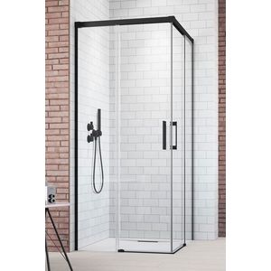 Usa de dus glisanta Radaway Idea Black KDD 90 L stanga 90cm profil negru imagine